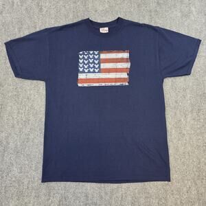 Disney Shirt Mens Large Mickey Mouse American Flag Patriotic Graphic Tee USA